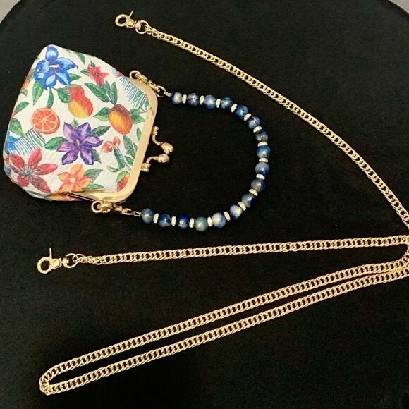 Handmade Genuine Leather Floral Embossed Wristlet/Coin Pouch/Crossbody - Picture 13 of 15